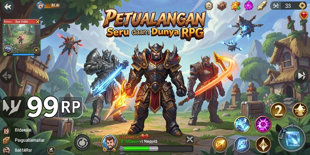 Tangkapan layar menampilkan pertarungan epik dalam 99RP.