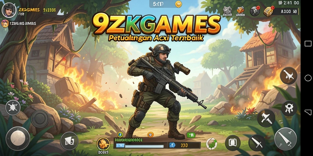 Screenshots menunjukkan gameplay aksi dengan pertarungan yang epik.