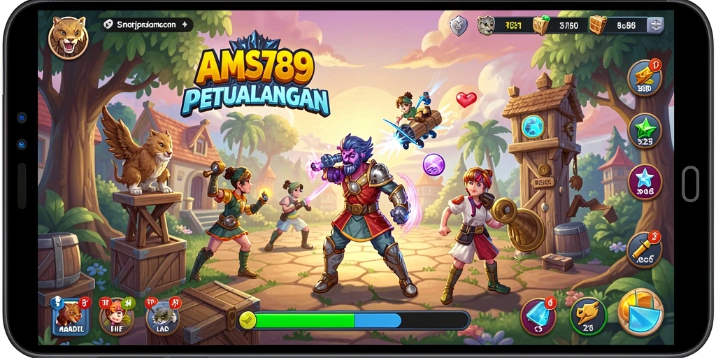 Tampilan menarik dari gameplay Arcade di AMS789.