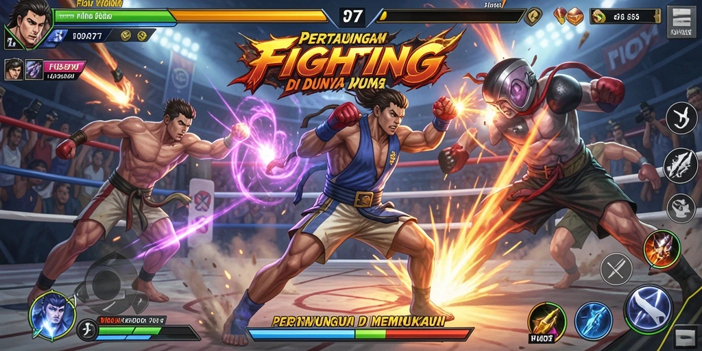 Screenshot dari pertempuran epik dalam FIONA77.