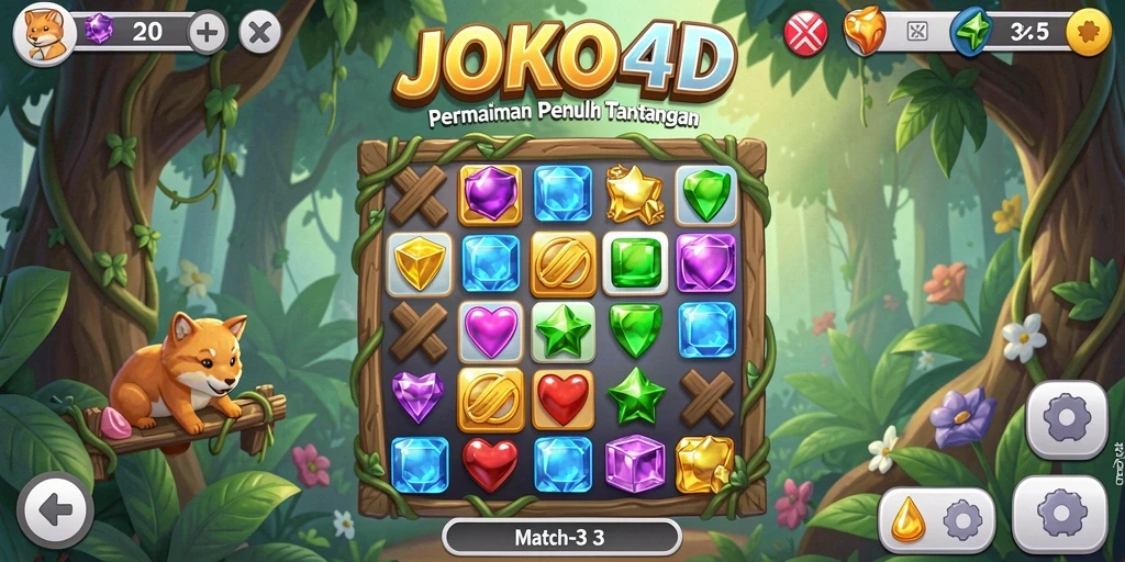 Tampilan gameplay seru JOKO4D dalam kategori Match-3.
