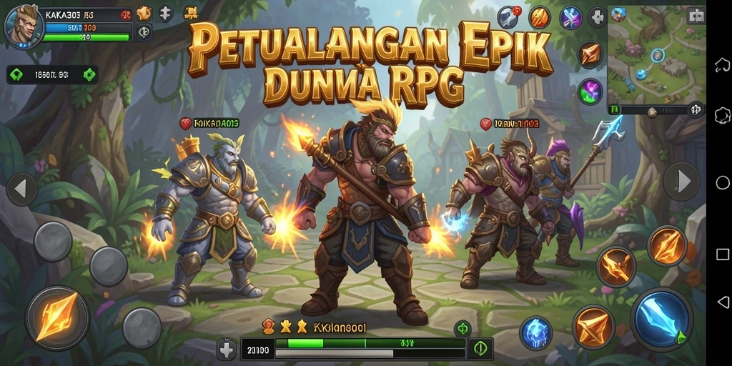 Tangkapan layar utama KAKA303 menampilkan gameplay RPG yang mendebarkan.