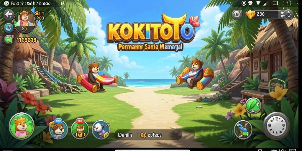 Tampilan gameplay KOKITOTO dengan karakter lucu dan level menarik.