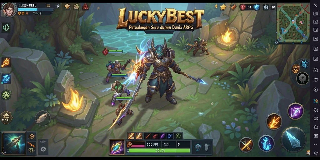 Gameplay ARPG mendebarkan LUCKYBEST dengan grafis memukau dan karakter unik.
