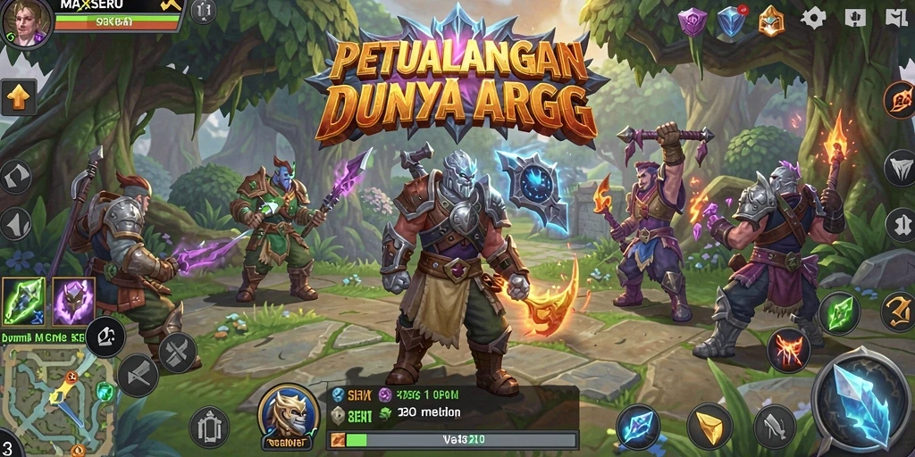 Tampilan layar permainan MAXSERU yang penuh aksi dan petualangan.