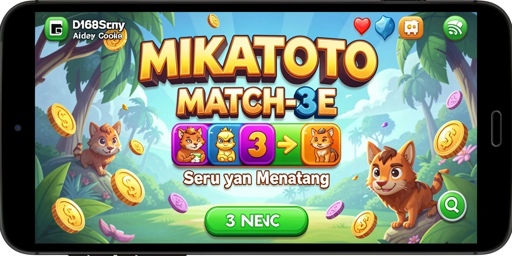 Tampilan gameplay MIKATOTO yang penuh warna dan menantang.