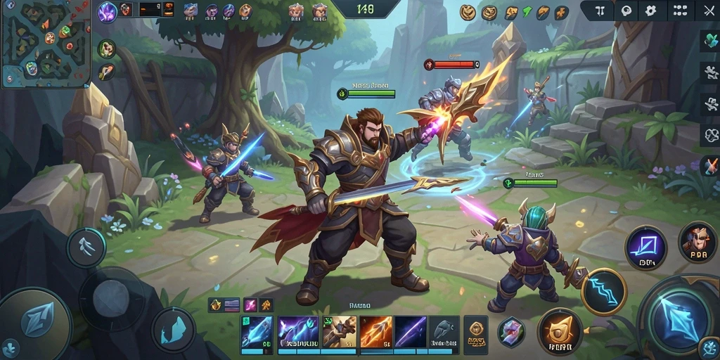 Screenshot utama NESIAFUN menampilkan aksi seru dalam permainan MOBA.