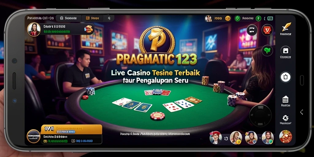 Tangkapan layar utama menunjukkan gameplay Live Casino yang mengesankan.