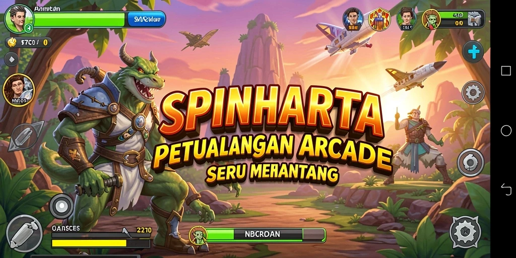 Screenshot gameplay SPINHARTA dengan berbagai level menantang.
