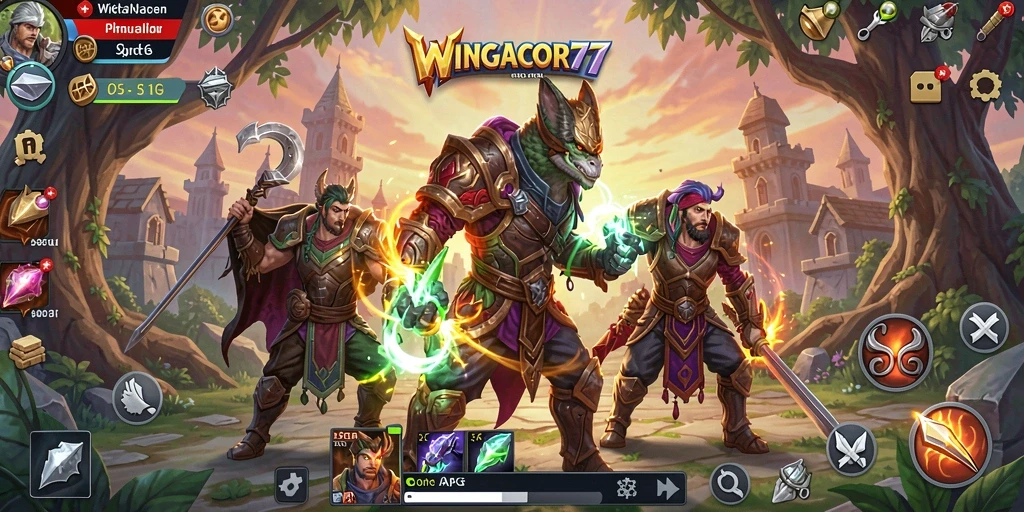 Tangkapan layar <strong>WINGACOR77</strong> menunjukkan pertempuran epik dalam dunia ARPG yang mendebarkan.